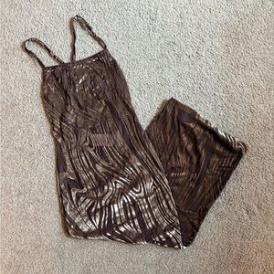 AKIRA Abstract Burnout Velvet MIDI Dress